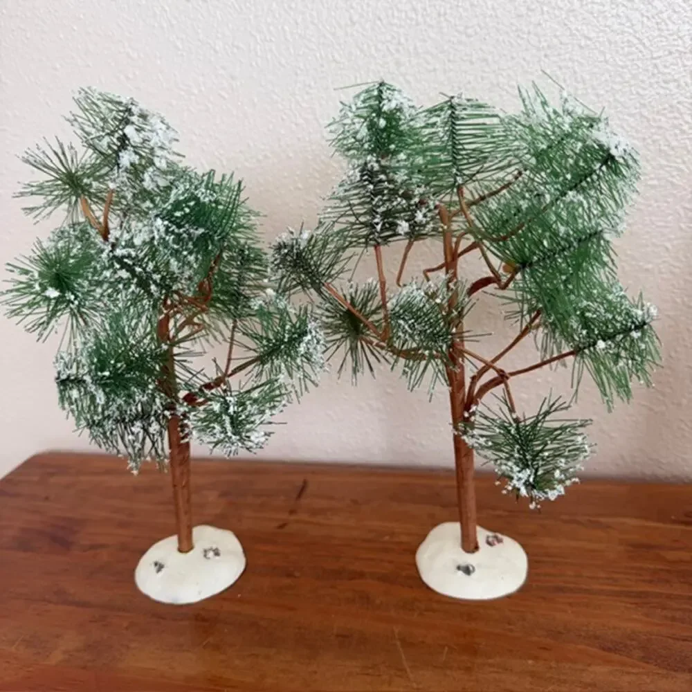 Misc Mixed Lot of Christmas Village Trees - Some Department 56 and Lemax